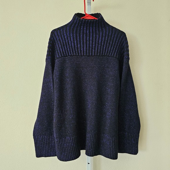 COS Sweaters - COS Women's High Neck Metallic Wool Knit Oversize Heavyweight Sweater Sz XS/S